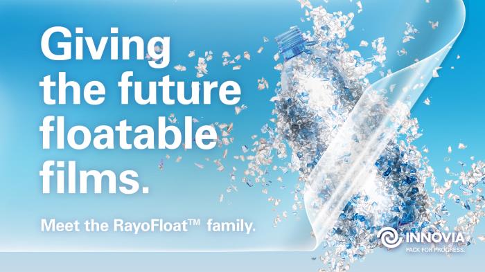 Innovias extended range of floatable polyolefin shrink sleeves support PET recycling